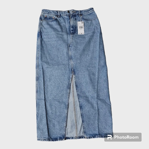 Mango [M]  Slit denim skirt - Picture 8 of 9